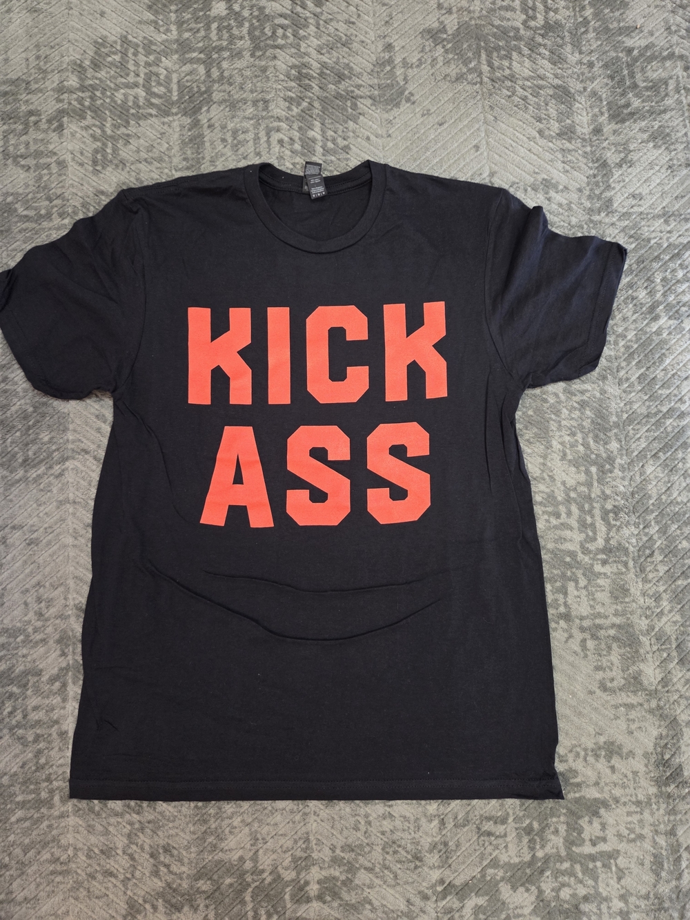 Bryan Adams Tour Black T-Shirt with Red 'KICK ASS' Graphic